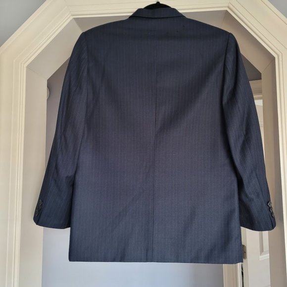 CALVIN KLEIN BOYS SIZE 16 NAVY PINSTRIPE BLAZER - Picture 4 of 5